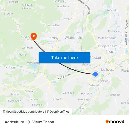 Agriculture to Vieux Thann map