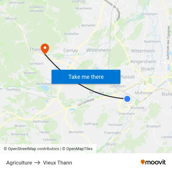 Agriculture to Vieux Thann map