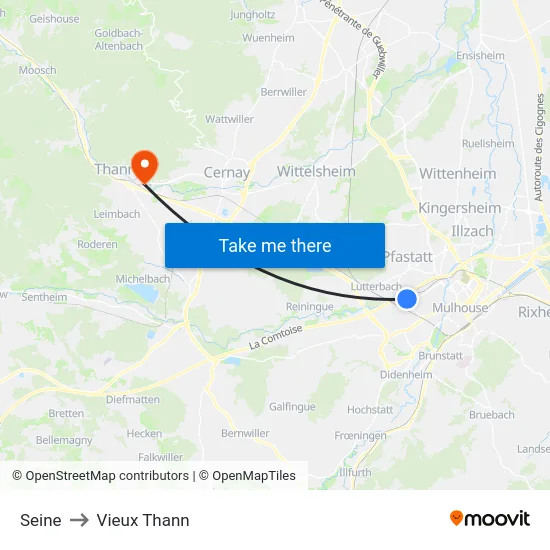 Seine to Vieux Thann map