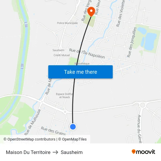 Maison Du Territoire to Sausheim map