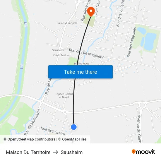 Maison Du Territoire to Sausheim map