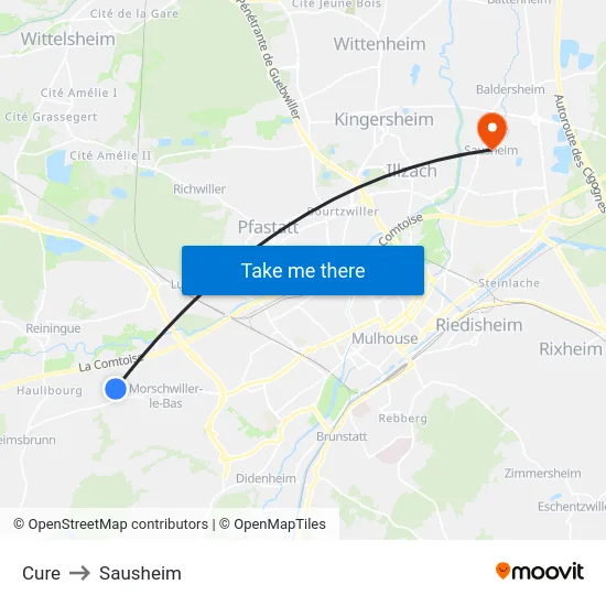 Cure to Sausheim map