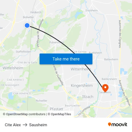 Cite Alex to Sausheim map