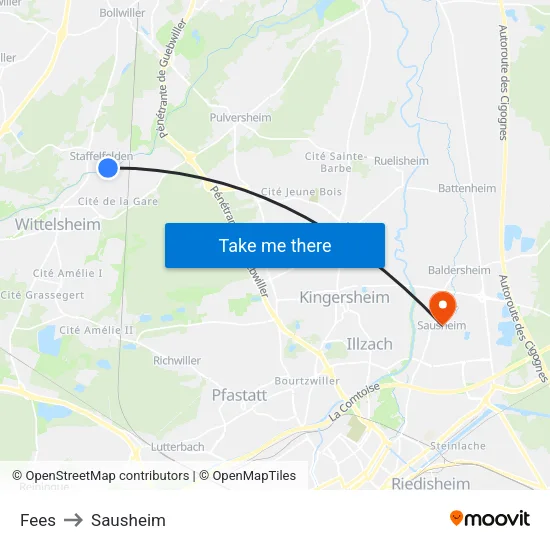 Fees to Sausheim map