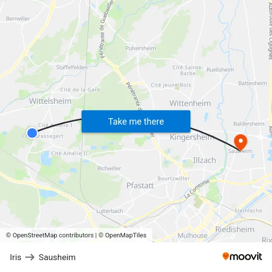 Iris to Sausheim map
