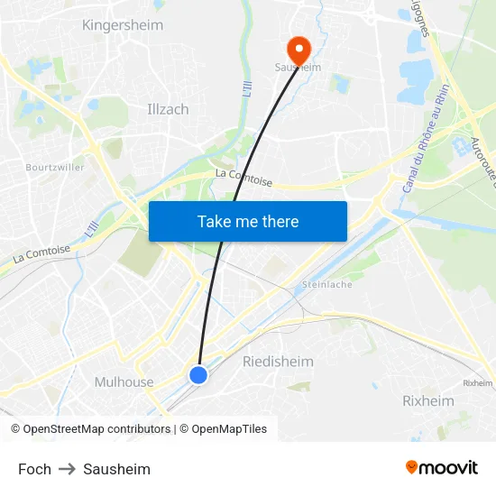 Foch to Sausheim map