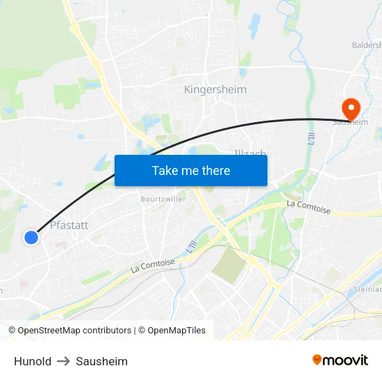 Hunold to Sausheim map