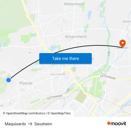 Maquisards to Sausheim map