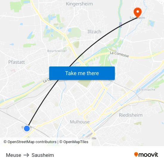 Meuse to Sausheim map