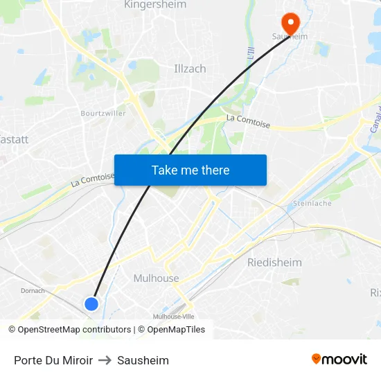 Porte Du Miroir to Sausheim map