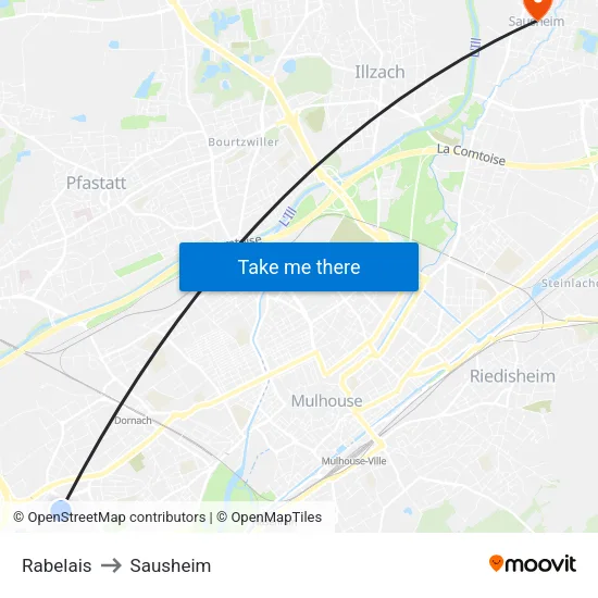 Rabelais to Sausheim map