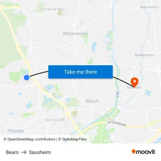 Bearn to Sausheim map