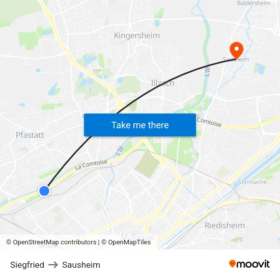Siegfried to Sausheim map