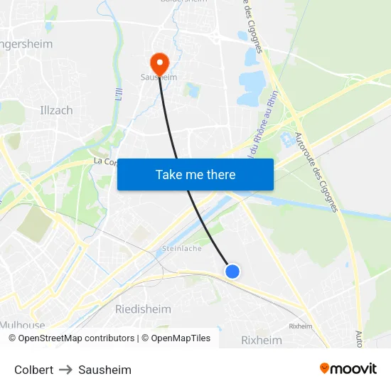 Colbert to Sausheim map