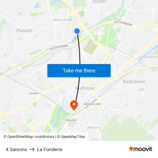 4 Saisons to La Fonderie map