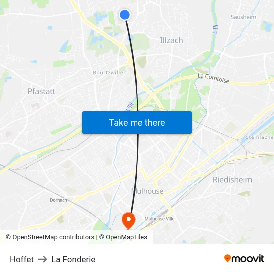 Hoffet to La Fonderie map