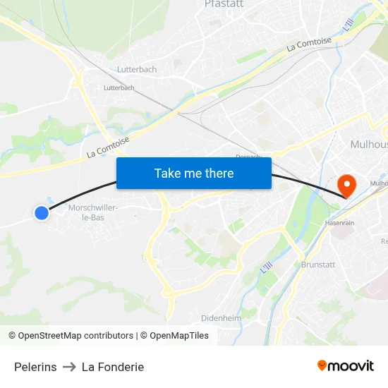 Pelerins to La Fonderie map