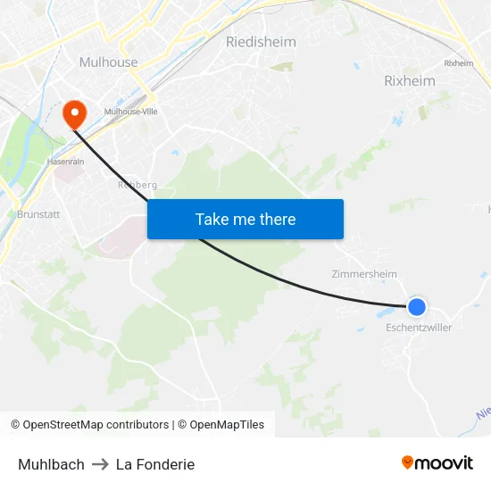 Muhlbach to La Fonderie map