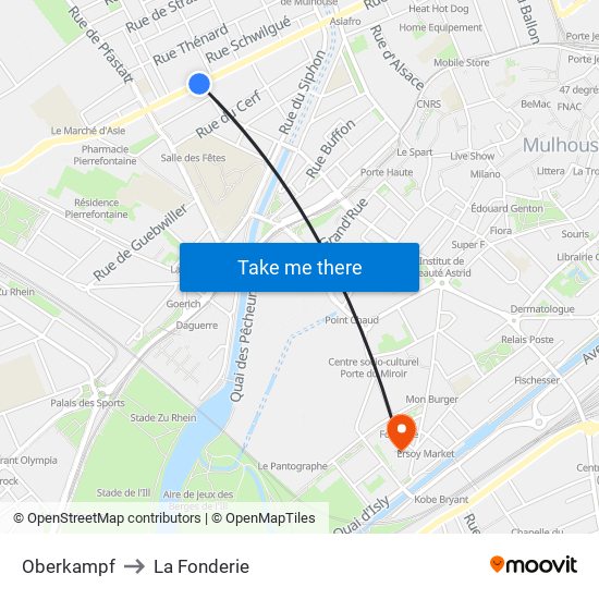 Oberkampf to La Fonderie map