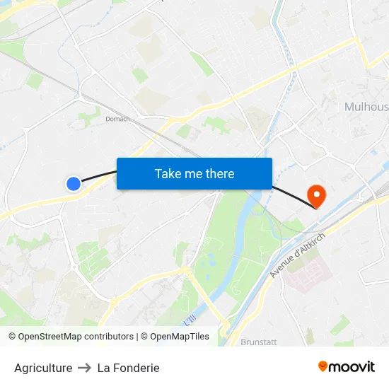 Agriculture to La Fonderie map