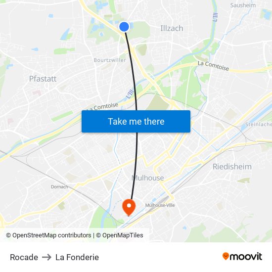 Rocade to La Fonderie map