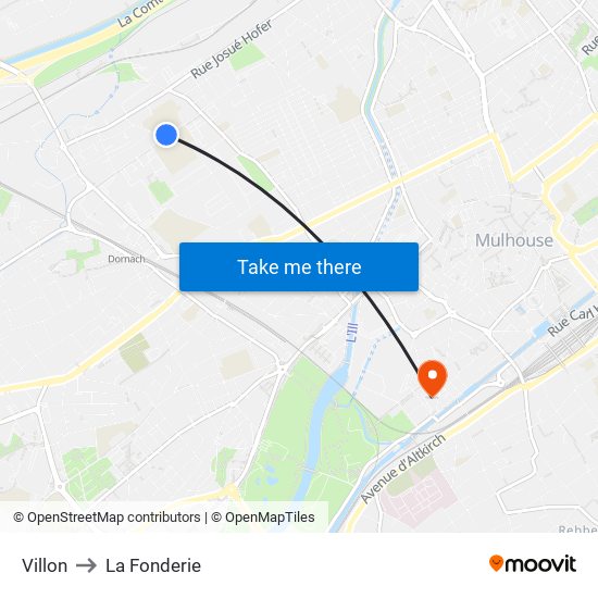 Villon to La Fonderie map