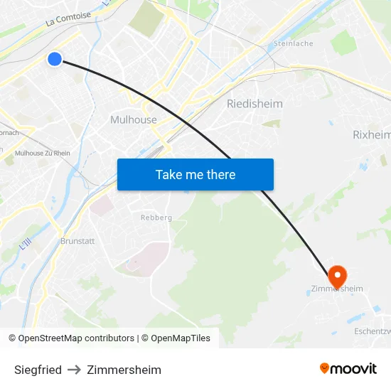 Siegfried to Zimmersheim map
