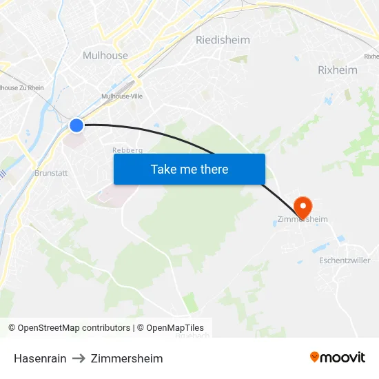 Hasenrain to Zimmersheim map