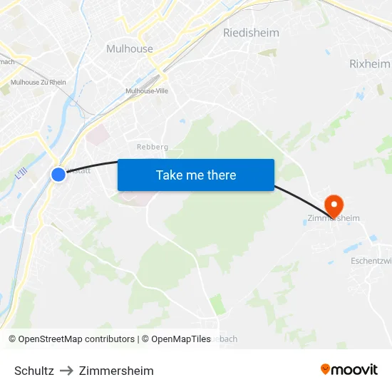 Schultz to Zimmersheim map