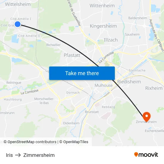 Iris to Zimmersheim map