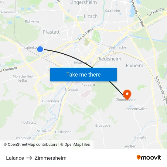 Lalance to Zimmersheim map