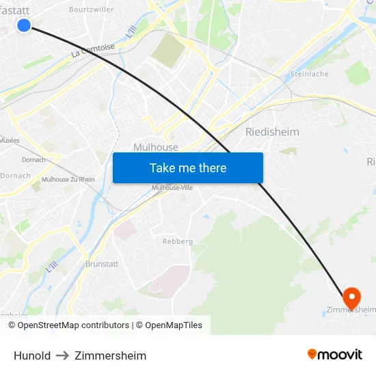 Hunold to Zimmersheim map