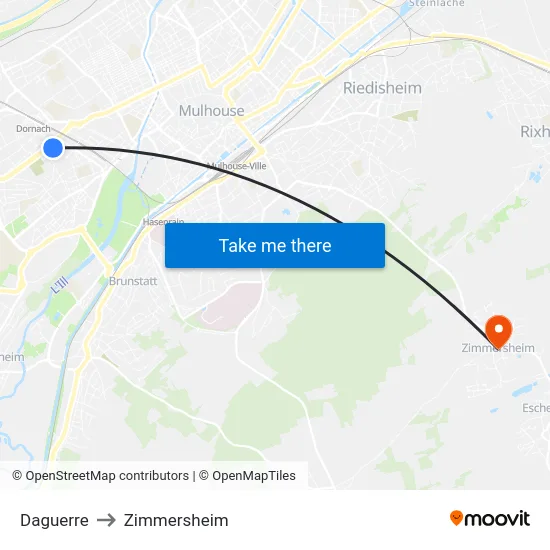 Daguerre to Zimmersheim map