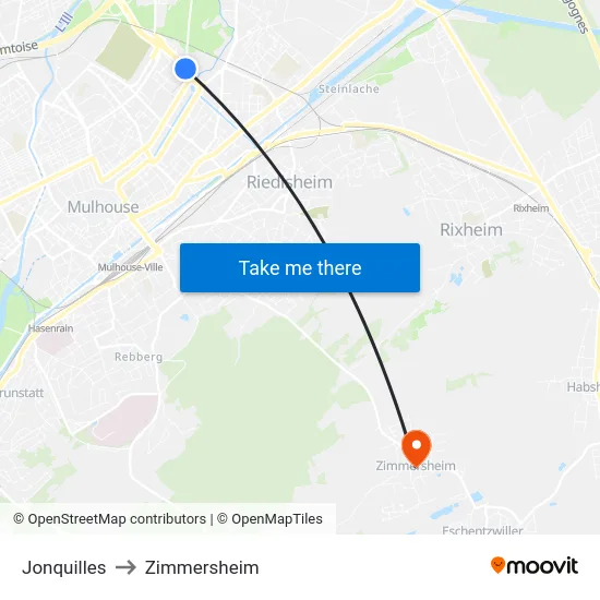 Jonquilles to Zimmersheim map