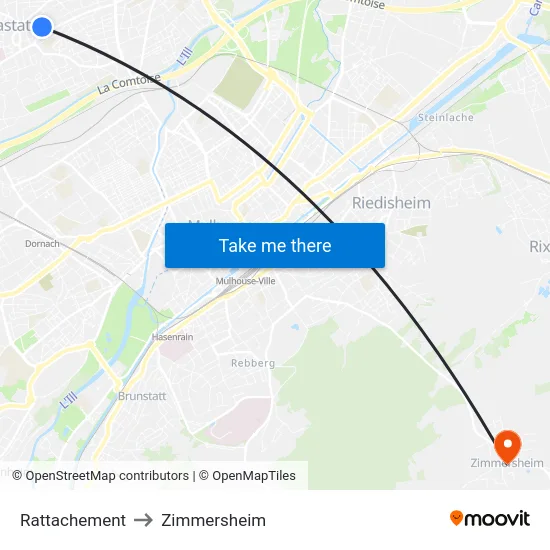 Rattachement to Zimmersheim map