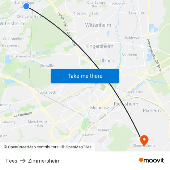 Fees to Zimmersheim map