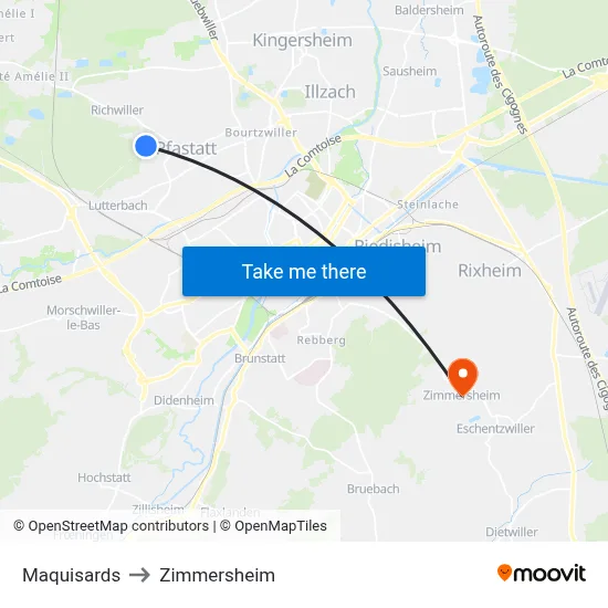 Maquisards to Zimmersheim map