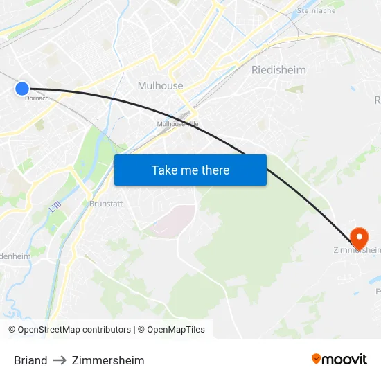 Briand to Zimmersheim map