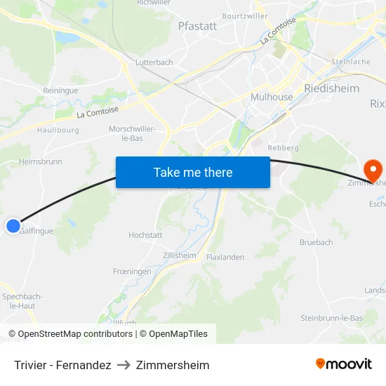 Trivier - Fernandez to Zimmersheim map