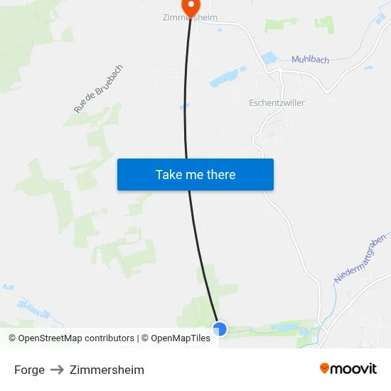 Forge to Zimmersheim map