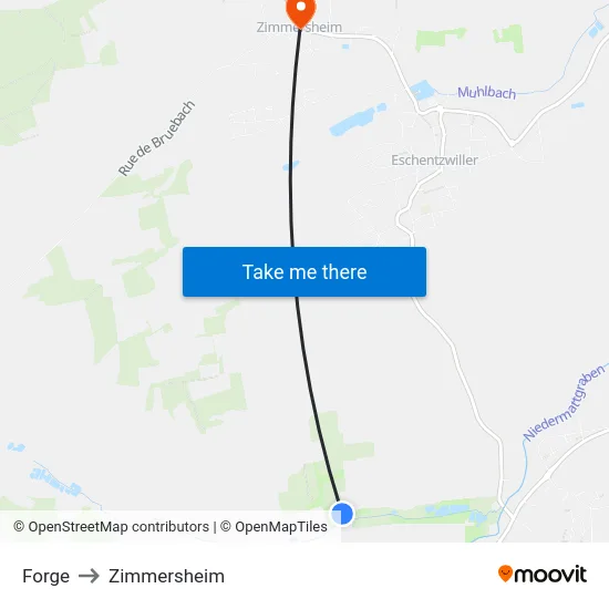 Forge to Zimmersheim map