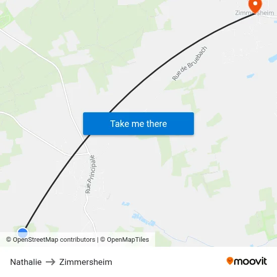 Nathalie to Zimmersheim map