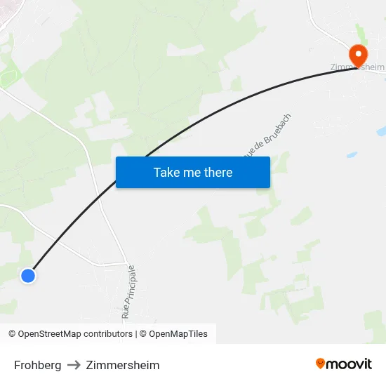 Frohberg to Zimmersheim map