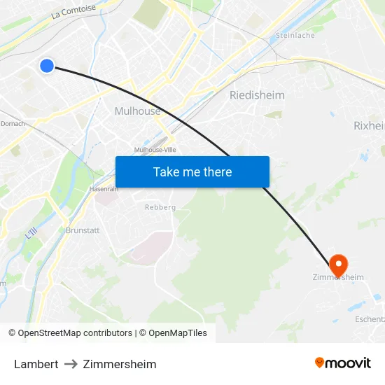Lambert to Zimmersheim map