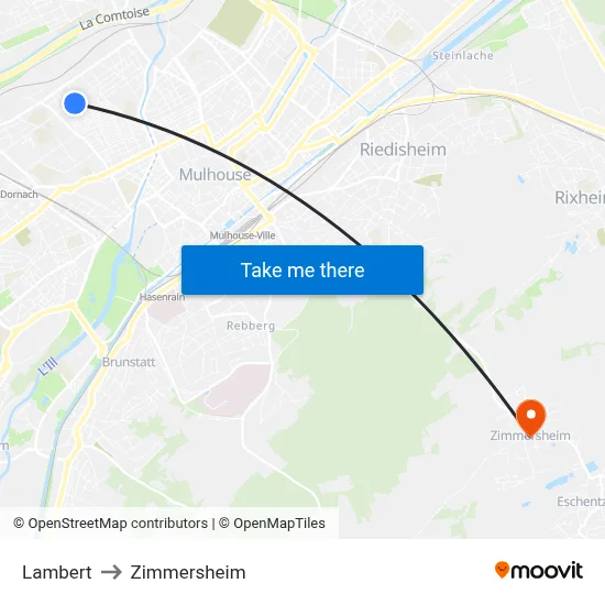 Lambert to Zimmersheim map