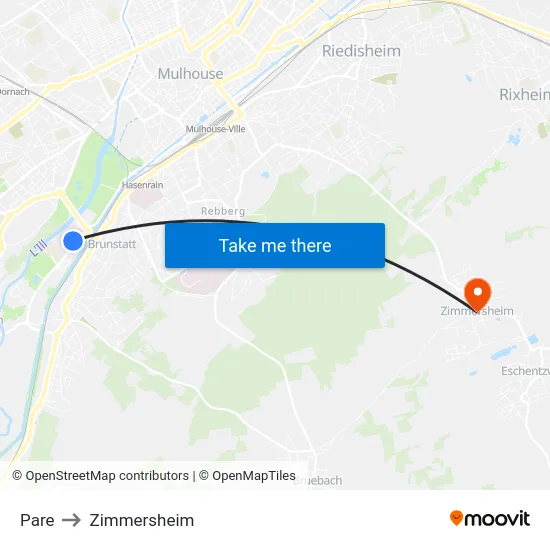 Pare to Zimmersheim map