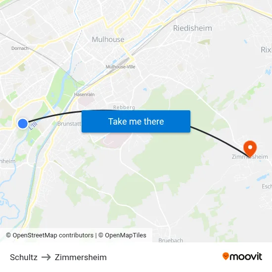 Schultz to Zimmersheim map