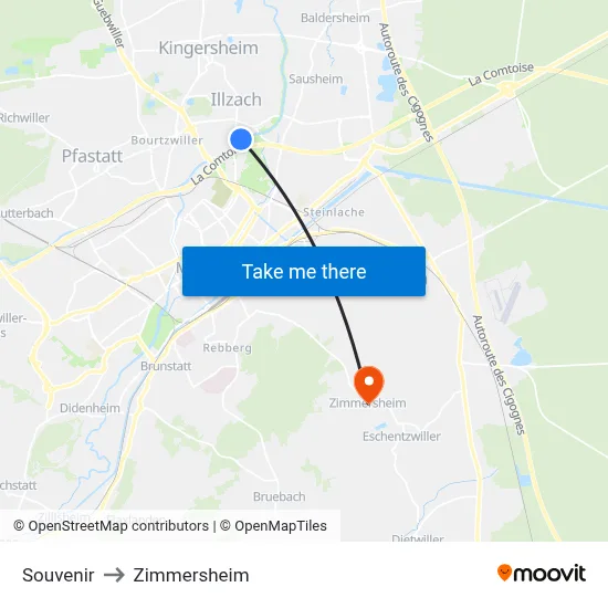 Souvenir to Zimmersheim map