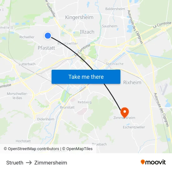 Strueth to Zimmersheim map