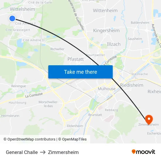 General Challe to Zimmersheim map